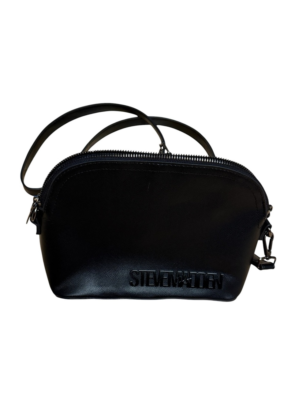 Steve Madden Black Leather-Look Crossbody Bag